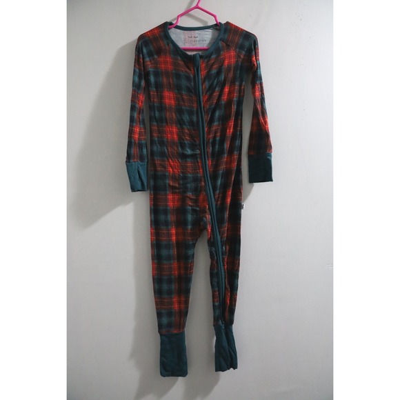 Little Sleepies Other - Little Sleepies 2T Red Green Plaid Bamboo Viscose Zippy Pajamas Sleeper Romper